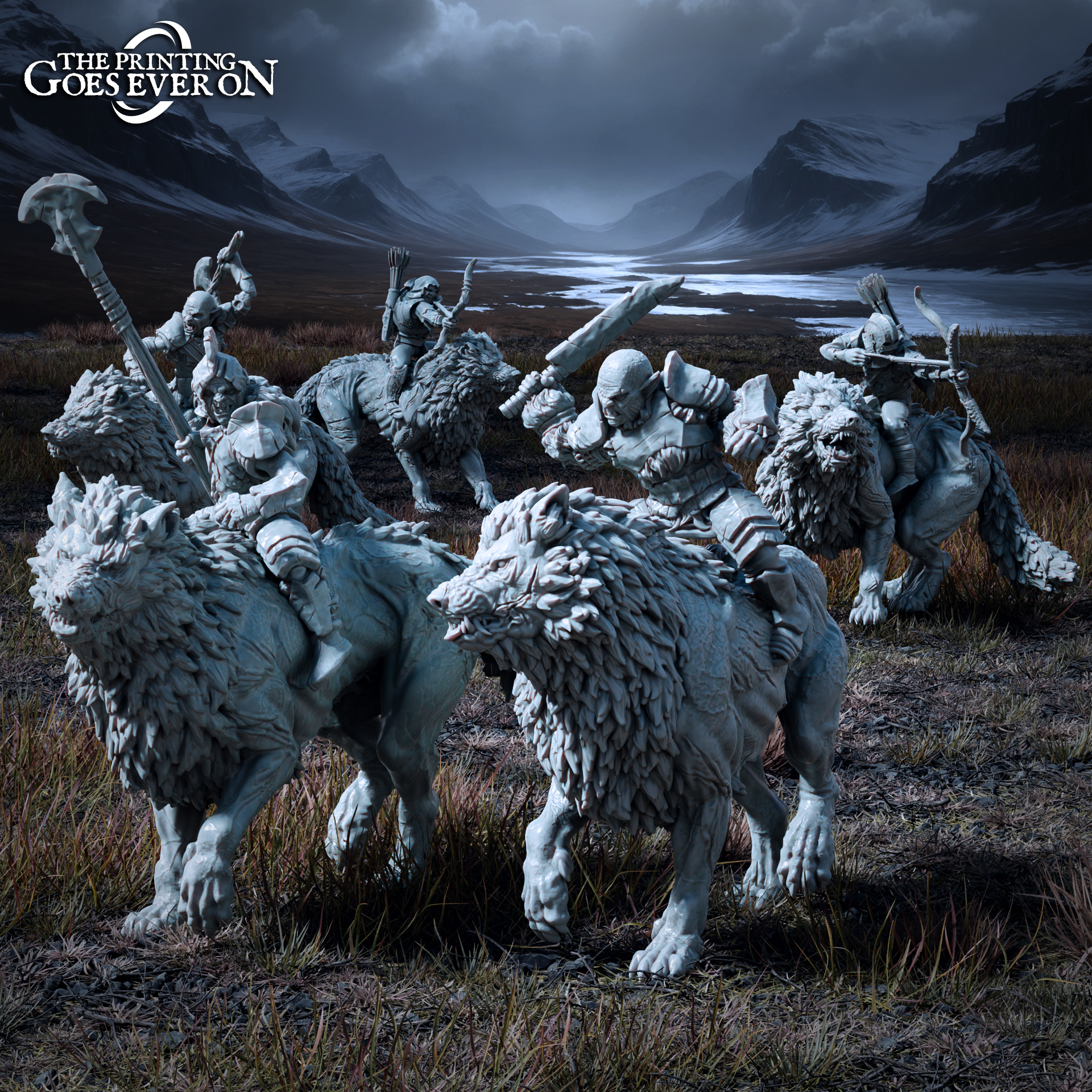Ironmoor Orc Warg Riders - Presupported